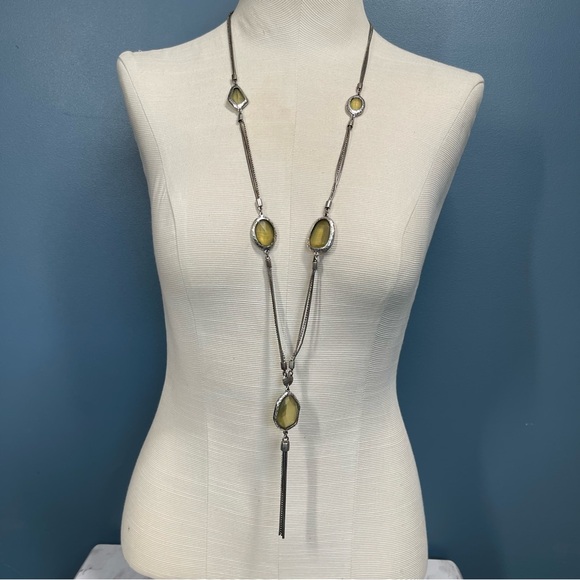 Chico’s 36” Silvertone Tassle Necklaces Lot of 2 Fall Colors - Picture 3 of 8